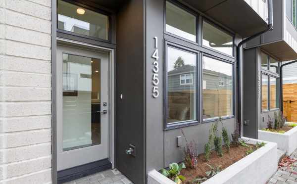 Front Door of 14355 Stone Ave N, One of the Tate Townhomes in Haller Lake