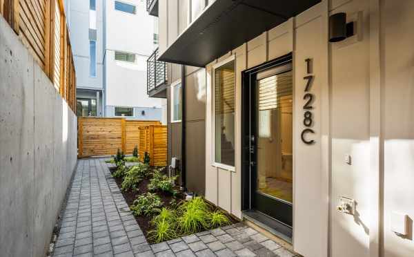 Front Door at 1728C 11th Ave, One of the Altair Townhomes in Capitol Hill by Isola Homes