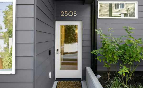 Front door of 2508 Everett Ave E, One of the Baymont Townhomes in Montlake