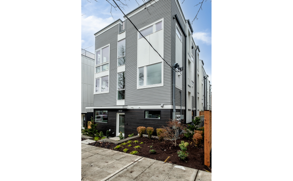 Exterior of the Corazon North Townhomes by Isola Homes