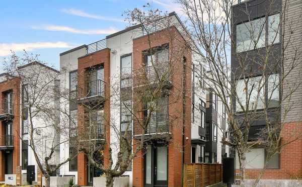 Front Exterior of the Core 6.2 Townhomes in Capitol Hill by Isola Homes