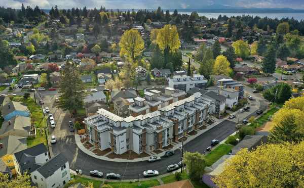 Aerial View of the Flora Collection in Greenwood with the Sound in the Background