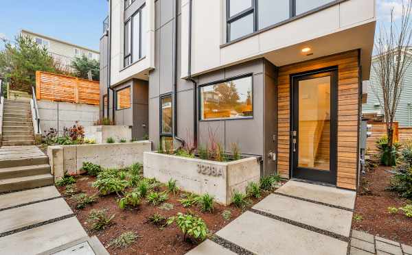 Front Door of 3238A 14th Ave W, One of the Harloe Townhomes by Isola Homes