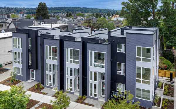 Exterior View of the Kai Townhomes Along 17th Ave NW in Ballard