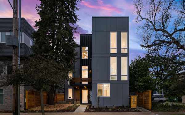 Front Exterior of the Zanda Townhomes by Isola Homes in the Capitol Hill Neighborhood of Seattle