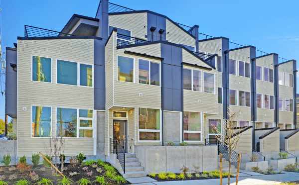 Front Exterior of the Emory Townhomes in the Green Lake Neighborhood of Seattle