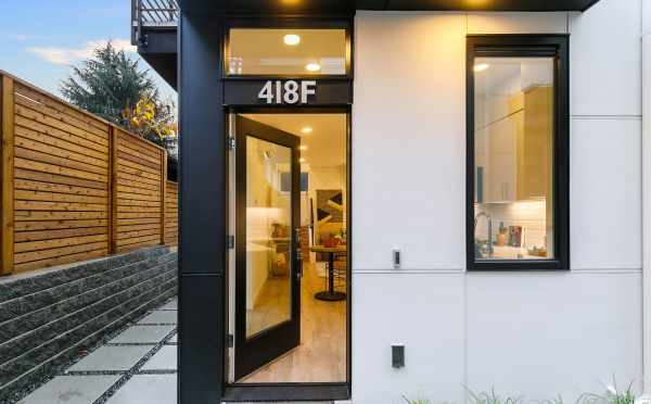 Front Door of 418F 10th Ave E, One of the Core 6.2 Townhomes