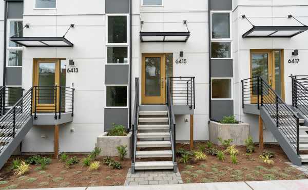 Front Door of 6415 14th Ave NW, One of the Oleana Townhomes in Ballard