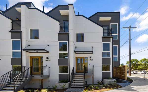 Front Door of 6421 14th Ave NW, One of the Oleana Townhomes in Ballard by Isola Homes