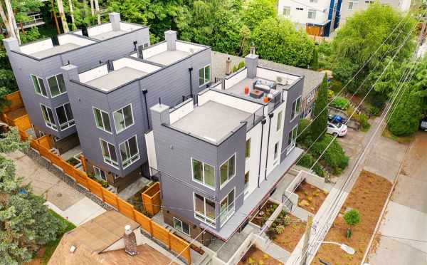 Aerial View of the Tremont Townhomes Located in the University District