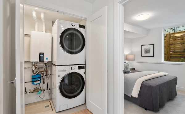 Washer and Dryer on the First Floor of 1728C 11th Ave, One of the Altair Townhomes in Capitol Hill