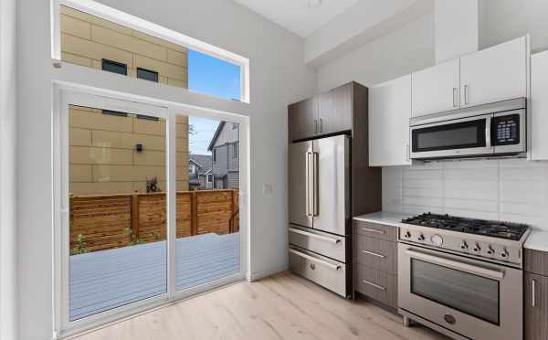 Deck Off the Kitchen at 3015C 30th Ave W, One of the Lochlan Townhomes by Isola Homes