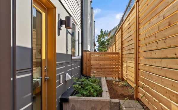 Patio off the First Bedroom at 6421 14th Ave NW, One of the Oleana Townhomes by Isola Homes