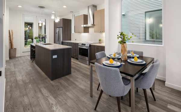 Dining Area and Kitchen in One of the Units in Oncore Townhomes