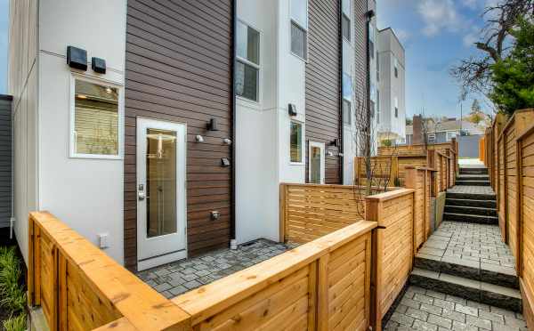 Fenced Patios at the Back of the Walden Townhomes in Magnolia