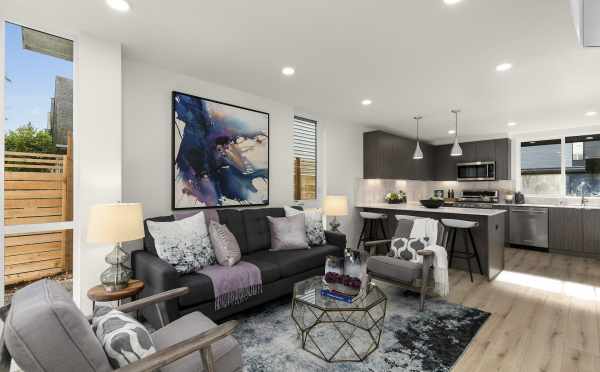 Living Room and Kitchen at 1641 22nd Ave, One of the Central 22 Townhomes