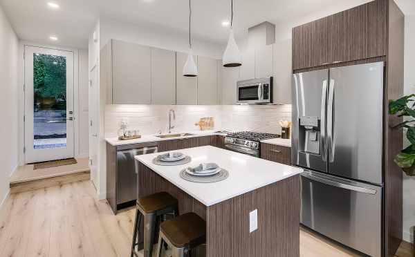 Kitchen in 7053 9th Ave NE, One of the Clio Townhomes in Roosevelt