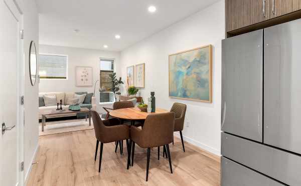 View from the Kitchen to the Dining Room and Living Room at 3238A 14th Ave W