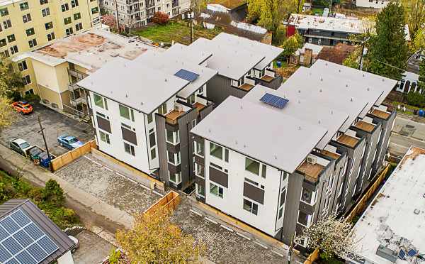 Aerial View of the Back of the Isla Townhomes by Isola Homes