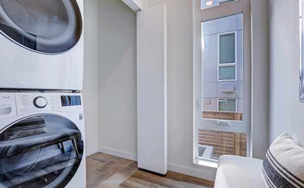 Laundry Area off the Entryway at 4729D 32nd Ave S, One of the Sterling Townhomes in Columbia City