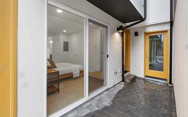 Sliding Glass Door Off the First-Floor Bedroom at 1279 N 145th St, One of the Tate Townhomes