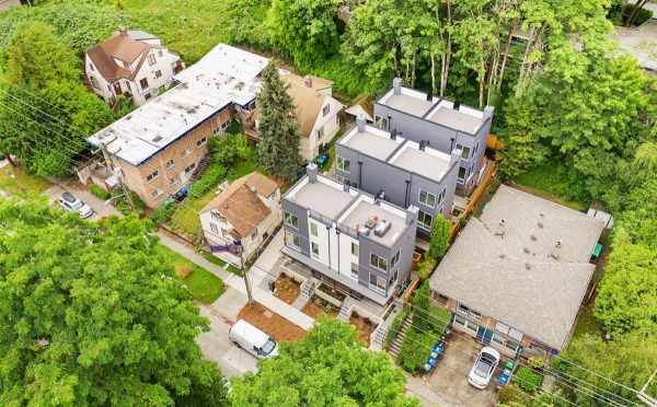 Aerial View of the Tremont Townhomes and Surrounding Buildings