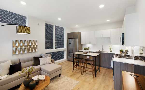 Kitchen, Dining, and Living Room in One of The Wyn Townhomes in Capitol Hill