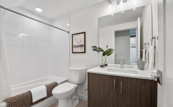 First-Floor Bathroom at 1728C 11th Ave, One of the Altair Townhomes in Capitol Hill by Isola Homes