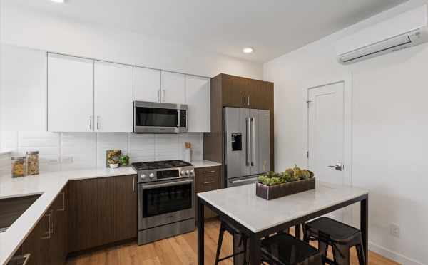 Kitchen at 1812 E Spruce St, One of the Opal Rowhomes in the Cabochon Colleciton