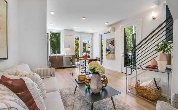 View from the Living Room to the Front Door at 422F 10th Ave E