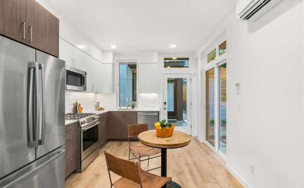 Kitchen and Dining Area at 418F 10th Ave E, One of the Core 6.2 Townhomes