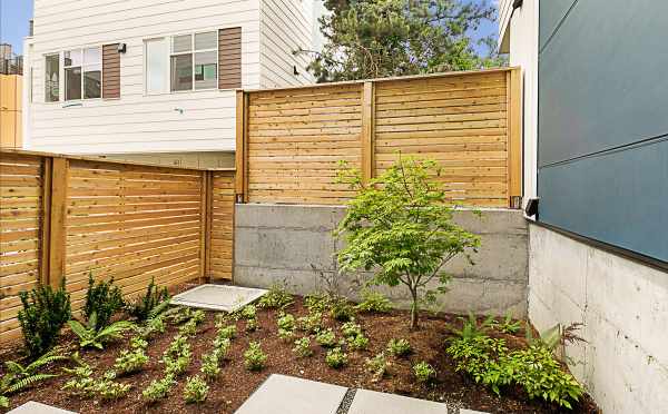 Backyard and Patio Area in One of the Lucca Townhomes at 3537 Wallingford Avenue N