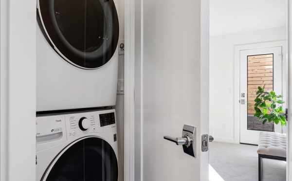 Laundry Area at 6421 14th Ave NW, One of the Oleana Townhomes in Ballard