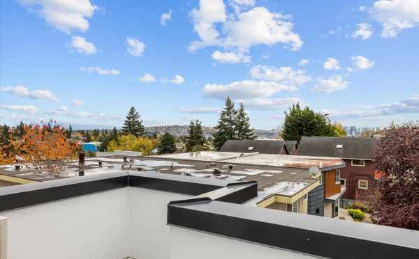 Roof Deck and View from One of the Powell Townhomes by Isola Homes