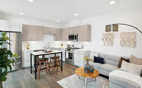 View of the Living Room and Kitchen in The Wyn Townhomes, 1113 E Howell