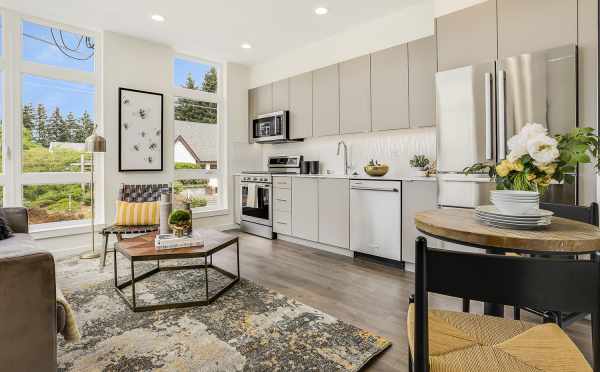 Living Room, Dining Area, and Kitchen at 8364 14th Ave NW