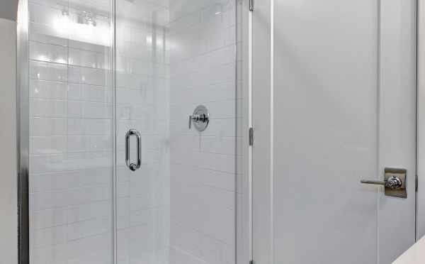 Shower in the First-Floor Bathroom at 2308 W Emerson, in the Walden Townhomes