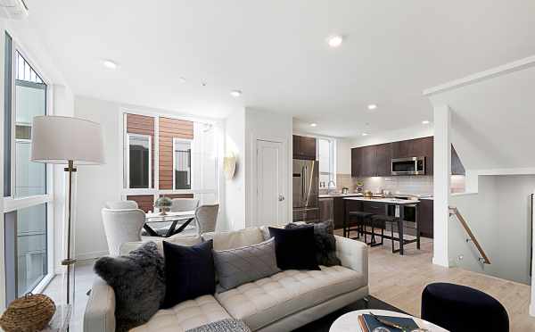 View of Living Room and Kitchen in 7528A 15th Ave NW, Townhome in Talta Ballard
