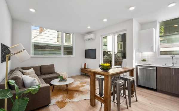 Kitchen, Dining Area, and Living Room at 1728C 11th Ave, One of the Altair Townhomes