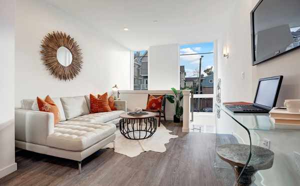 Living Room at 500C NE 71st St, One of the Avery Townhomes by Isola Homes