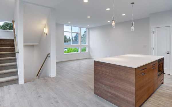 View from the Kitchen to the Living Room at 3525 Wallingford Ave N