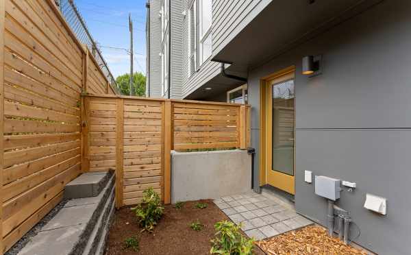 Patio Off the First Floor at 6415 14th Ave NW, One of the Oleana Townhomes in Ballard