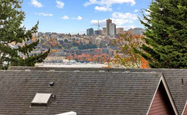 View of Downtown from One of the Powell Townhomes in Fremont by Isola Homes