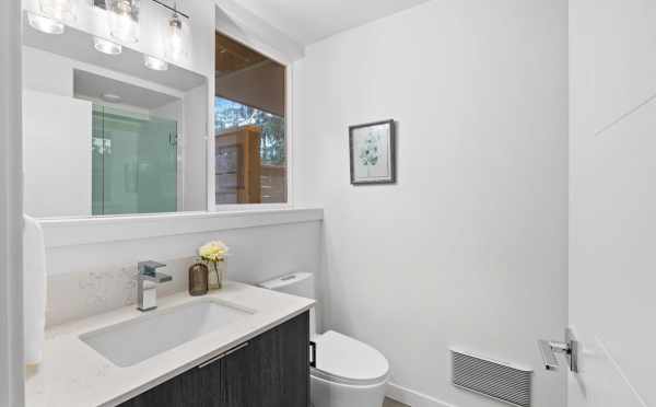First-floor Bath at 1279 N 145th St, One of the Tate Townhomes in Haller Lake
