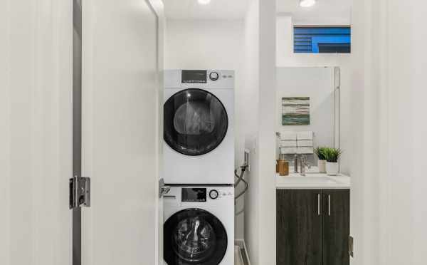 Washer and Dryer in the First-Floor Bathroom at 109A 22nd Ave E