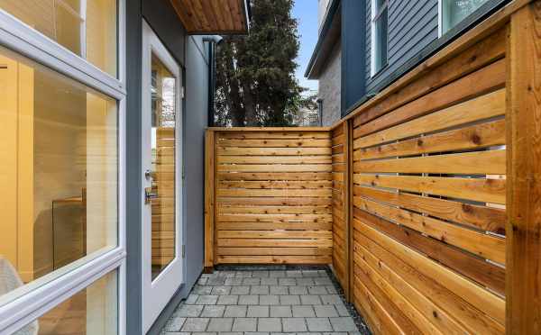 Patio off the First-Floor Bedroom at 145 22nd Ave E, One of the Zanda Townhomes in Capitol Hill