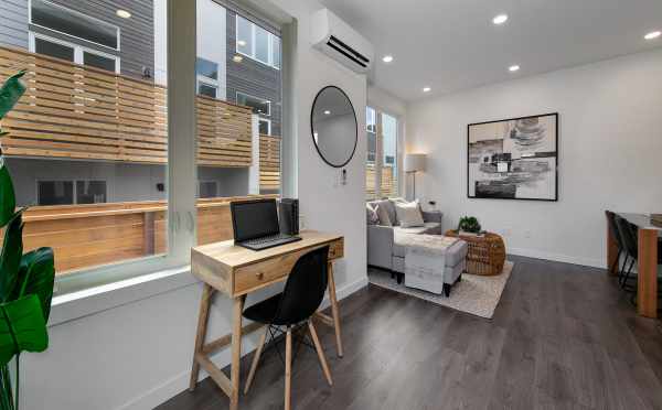 View from the Landing to the Living Room at 4719A 32nd Ave S, One of the Lana Townhomes