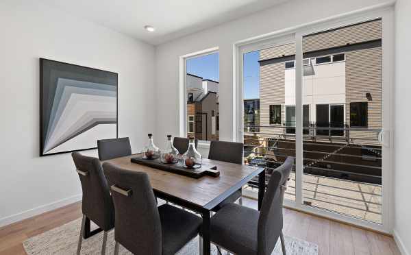 Dining Area and Juliet Balcony at 212B 18th Ave, One of the Amber Homes in the Cabochon Collection