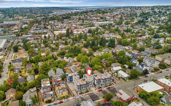 Aerial View of the Lucca Townhomes Looking West