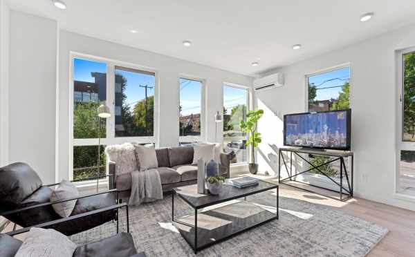 Living Room at 6421 14th Ave NW, One of the Oleana Townhomes